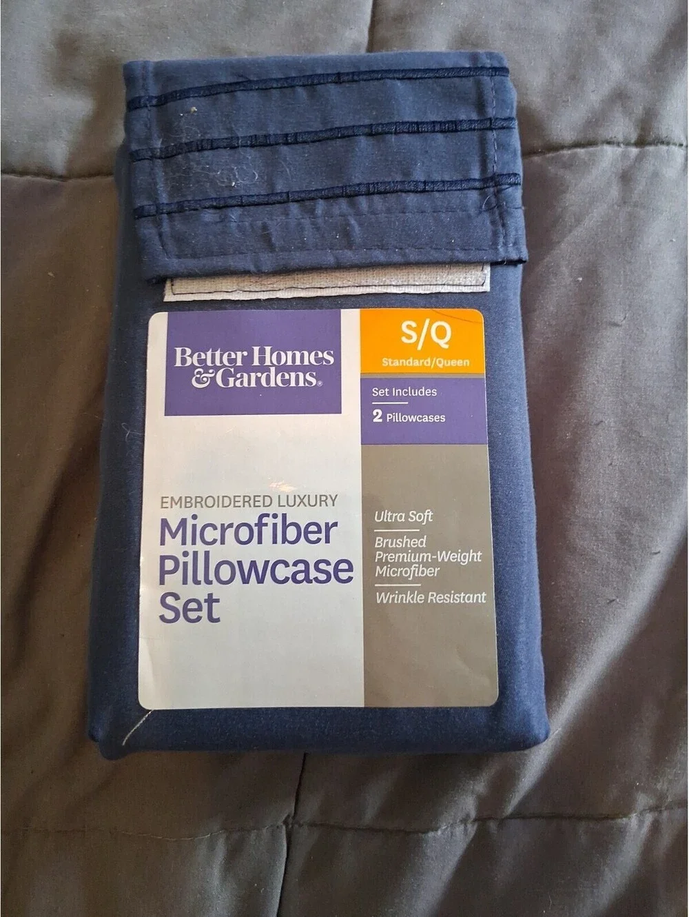Better Homes & Gardens Pillowcase Set Standard/Queen Microfiber Embossed Lt Blue